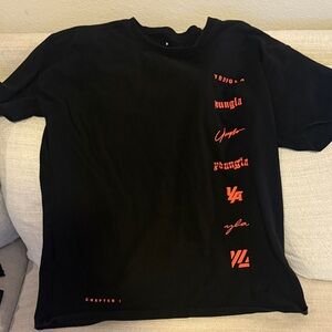 YoungLA Black Tee with Red Graphics